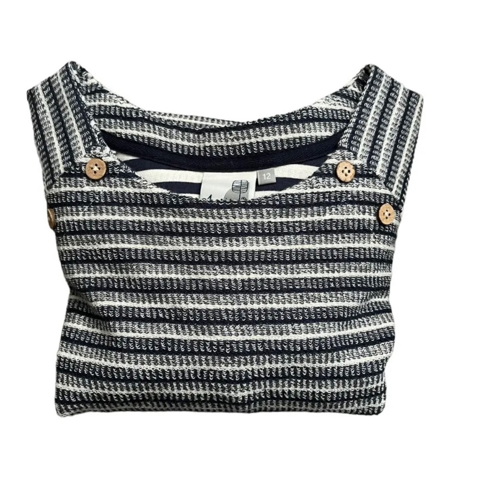Weird Fish Jumper Womens Size 12 UK Striped With Button Accents - Picture 9 of 9